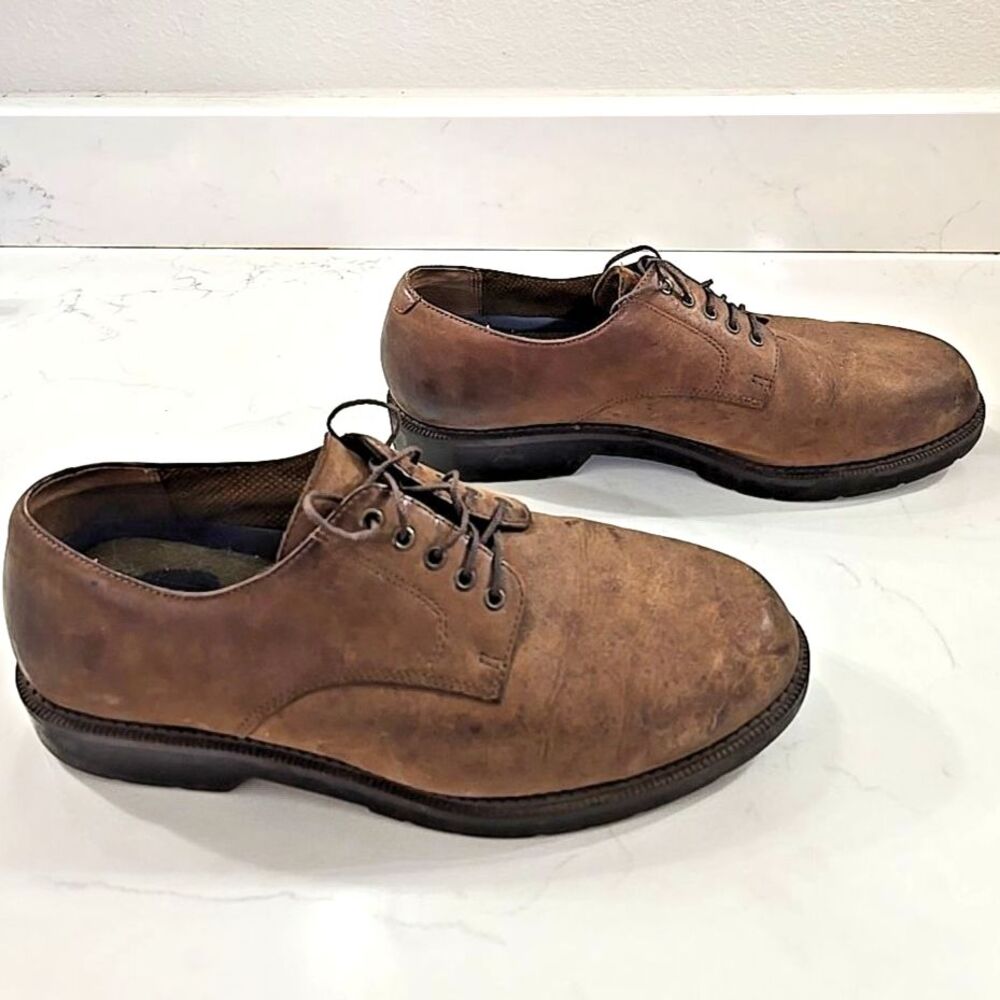 Dockers Comfort Brown Suede Leather Oxford Lace Up Shoe Mens Sz 10W Dress Casual
